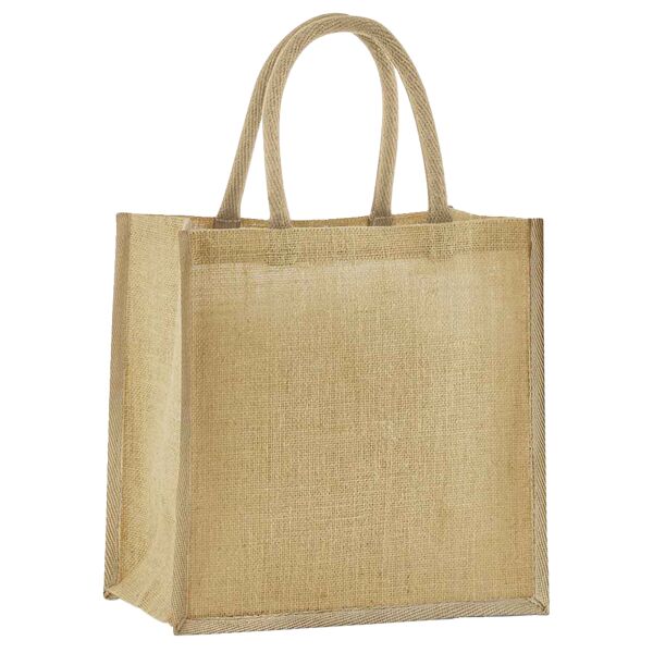Natural starched jute mini gift bag Thumbnail