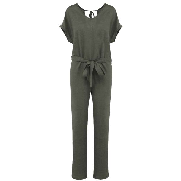 Spasso Ladies Short Sleeve Linen Knit Jumpsuit Thumbnail